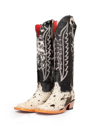 Women's Tall Cowhide Red Bottom Square Toe Cowboy Boot Size 7 Box UW4