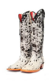 Women's Tall Cowhide Red Bottom Square Toe Cowboy Boot Size 7 Box UW5