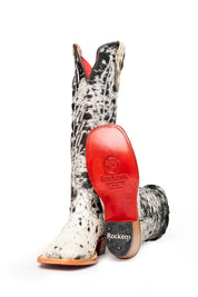 Women's Tall Cowhide Red Bottom Square Toe Cowboy Boot Size 7 Box UW5