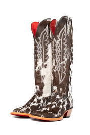 Women's Tall Cowhide Red Bottom Square Toe Cowboy Boot Size 9 Box UW9