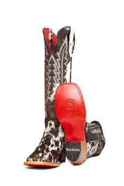 Women's Tall Cowhide Red Bottom Square Toe Cowboy Boot Size 9 Box UW9