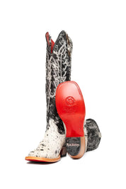 Women's Tall Cowhide Red Bottom Square Toe Cowboy Boot Size 10 Box UW10