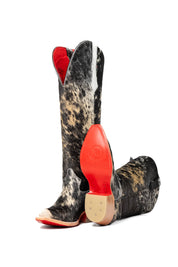 Gia Tall Cowhide Red Bottom Snip Toe Cowboy Boot Size 6 Box UW14