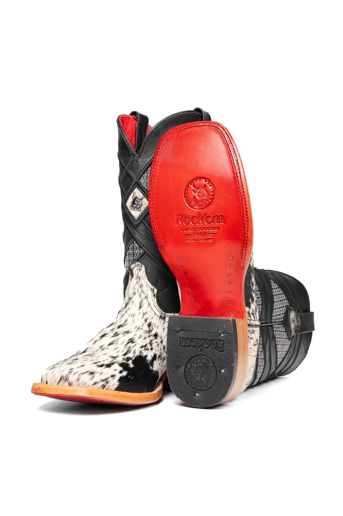 Cattleman Cowhide Red Bottom Square Toe Cowboy Boot Size 7 Box RM11
