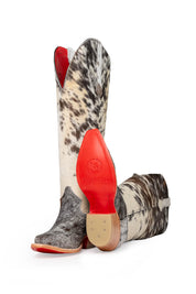 Gia Tall Cowhide Red Bottom Snip Toe Cowboy Boot Size 8 Box UW28