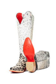 Gia Tall Cowhide Red Bottom Snip Toe Cowboy Boot Size 8.5 Box UW31