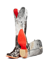 Gia Tall Cowhide Red Bottom Snip Toe Cowboy Boot Size 9 Box UW36