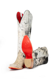 Gia Tall Cowhide Red Bottom Snip Toe Cowboy Boot Size 9 Box UW37