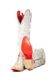 Gia Tall Cowhide Red Bottom Snip Toe Cowboy Boot Size 9 Box UW38