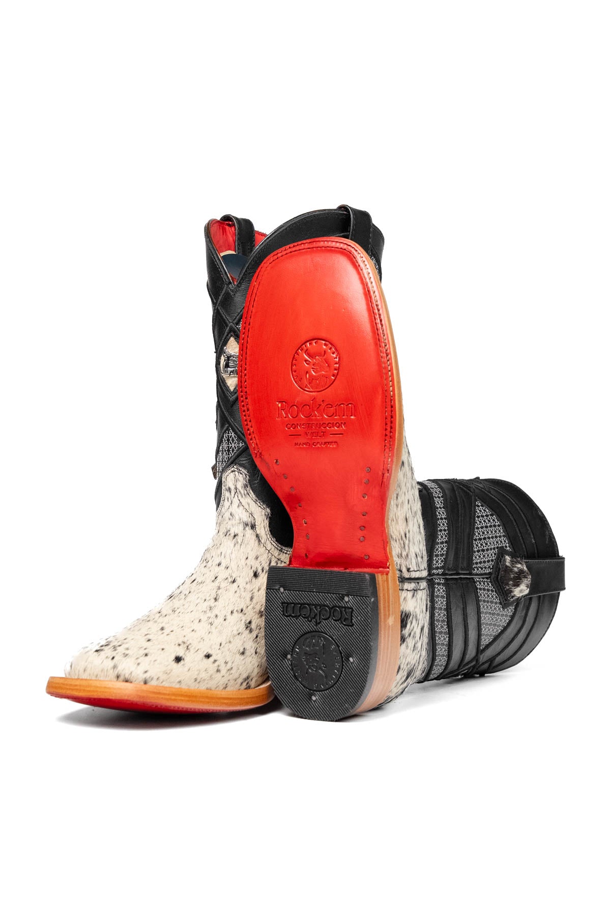Cattleman Cowhide Red Bottom Square Toe Cowboy Boot Size 7 Box RM13