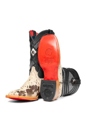 Prescott Cowhide Red Bottom Square Toe Cowboy Boot Size 7 Box RM14
