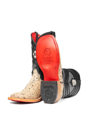 Cattleman Cowhide Red Bottom Square Toe Cowboy Boot Size 7 Box RM16