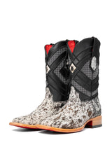 Prescott Cowhide Red Bottom Square Toe Cowboy Boot Size 7 Box RM18