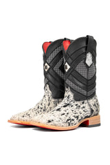 Prescott Cowhide Red Bottom Square Toe Cowboy Boot Size 7.5 Box RM20