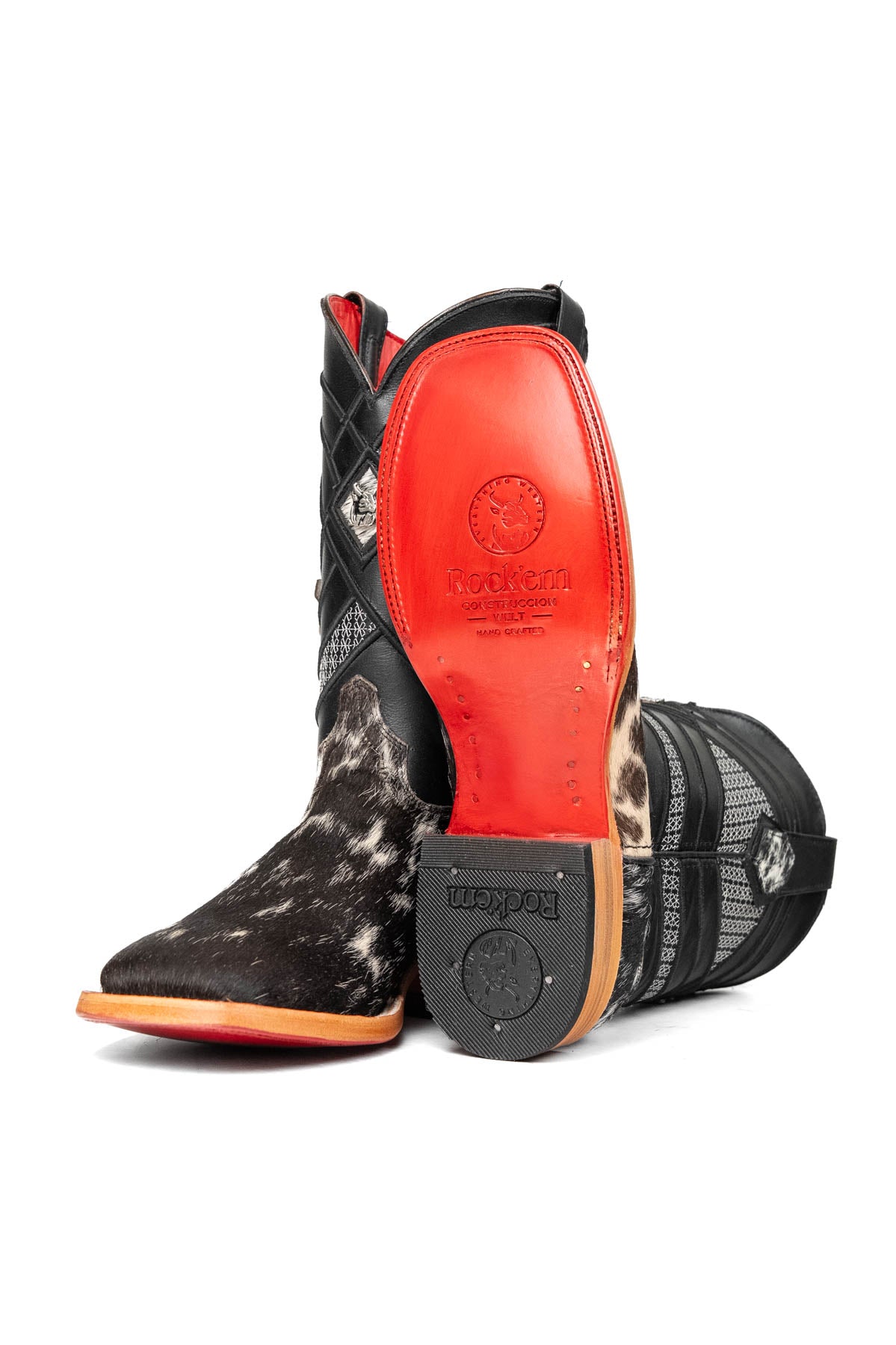 Cattleman Cowhide Red Bottom Square Toe Cowboy Boot Size 8 Box RM25