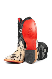 Cattleman Cowhide Red Bottom Square Toe Cowboy Boot Size 8 Box RM26