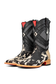 Cattleman Cowhide Red Bottom Square Toe Cowboy Boot Size 8 Box RM27
