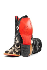 Cattleman Cowhide Red Bottom Square Toe Cowboy Boot Size 8 Box RM27