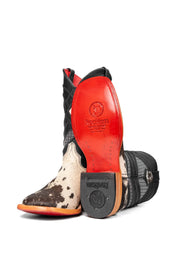 Cattleman Cowhide Red Bottom Square Toe Cowboy Boot Size 8.5 Box RM33