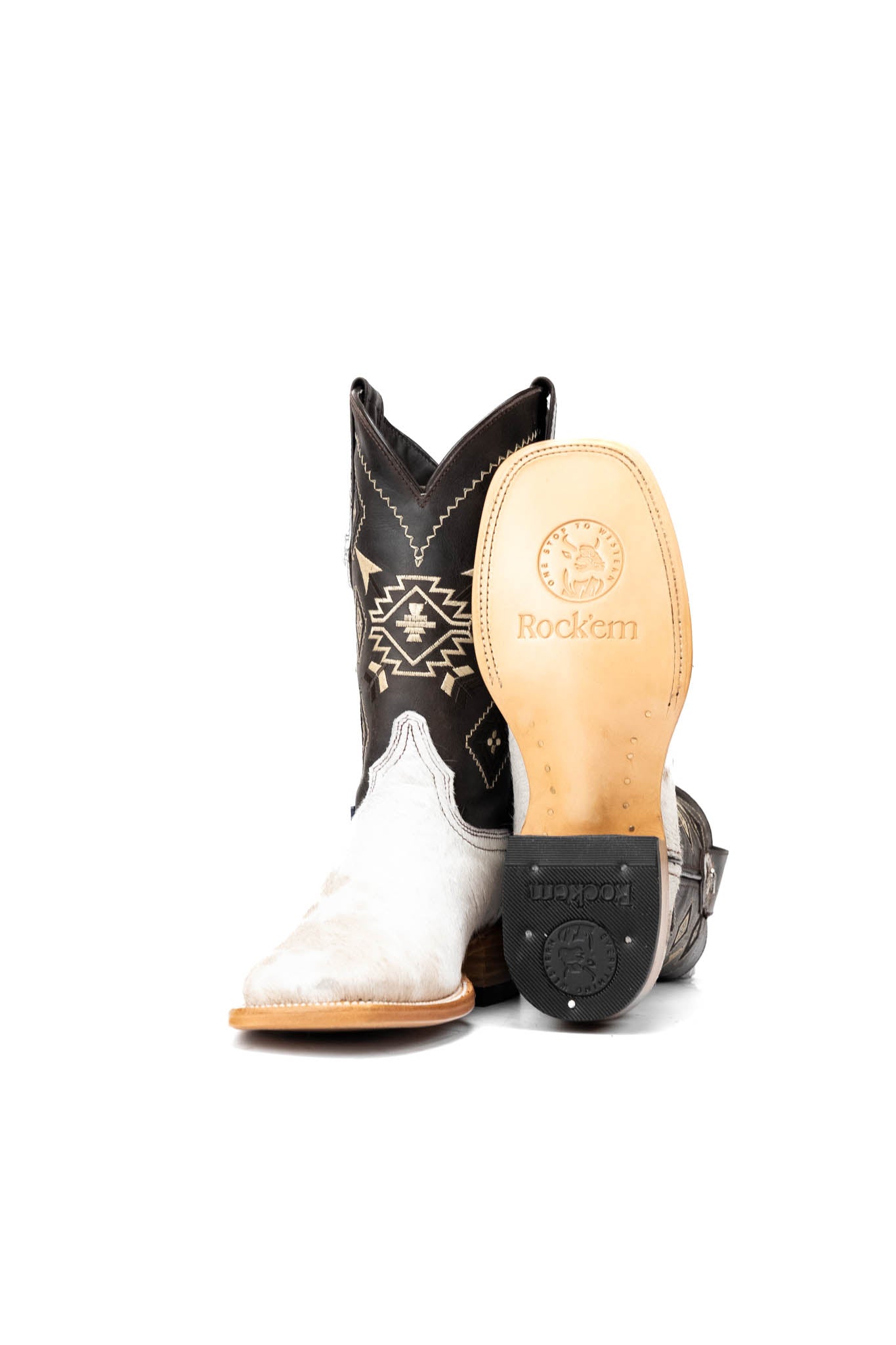 Men's Cowhide Square Toe Cowboy Boot Size 7 Box PM5