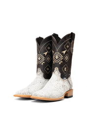 Men's Cowhide Square Toe Cowboy Boot Size 9.5 Box PM25
