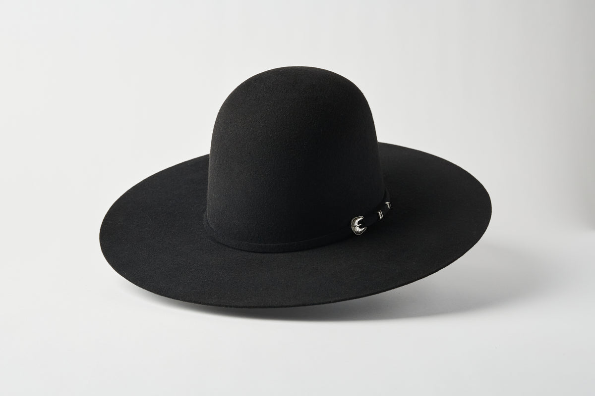 Serratelli 6X Black Beaumont Open Crown Felt Cowboy Hat
