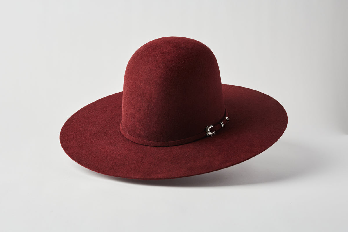 Serratelli 6X Burgundy Beaumont Open Crown Felt Cowboy Hat