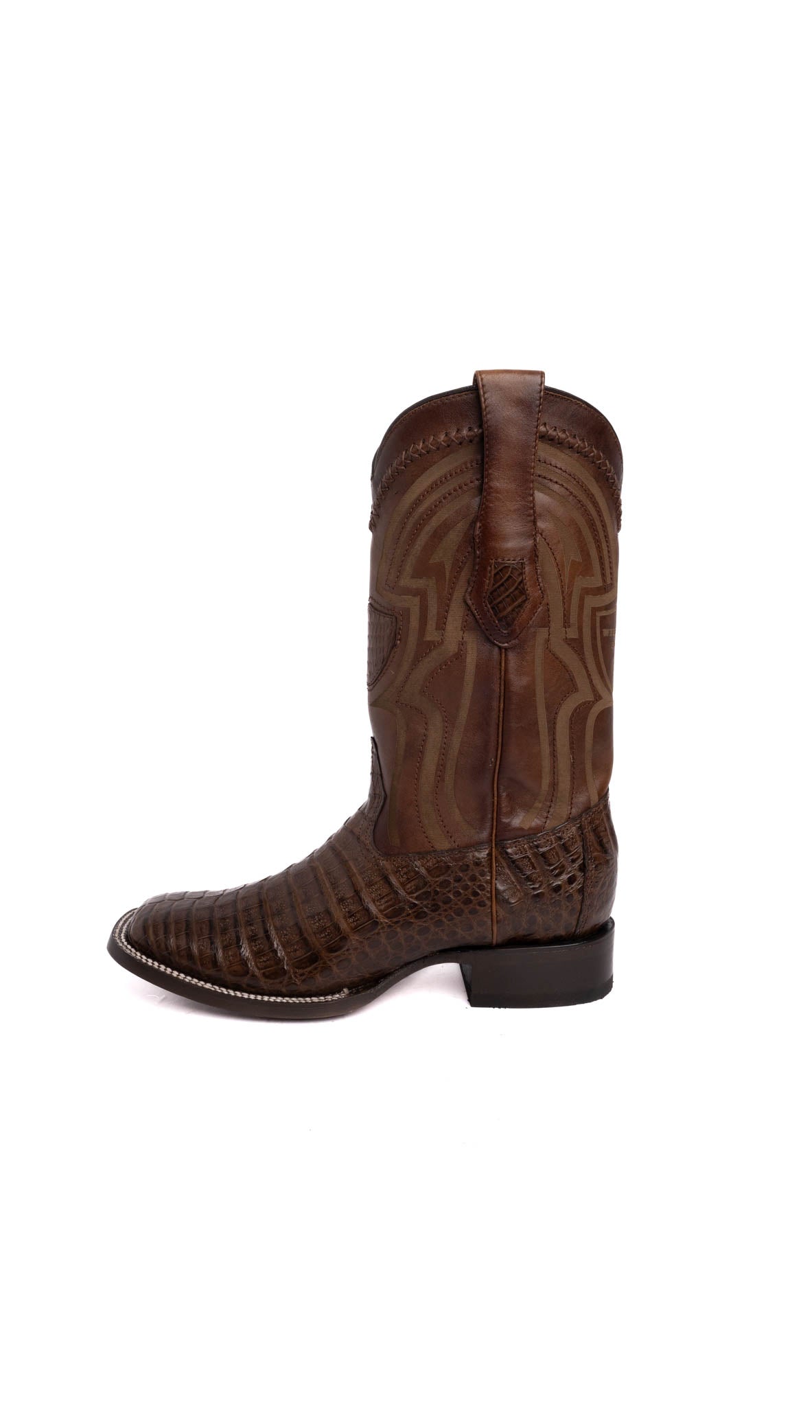 Caiman Belly Wild West Square Toe Cowboy Boot