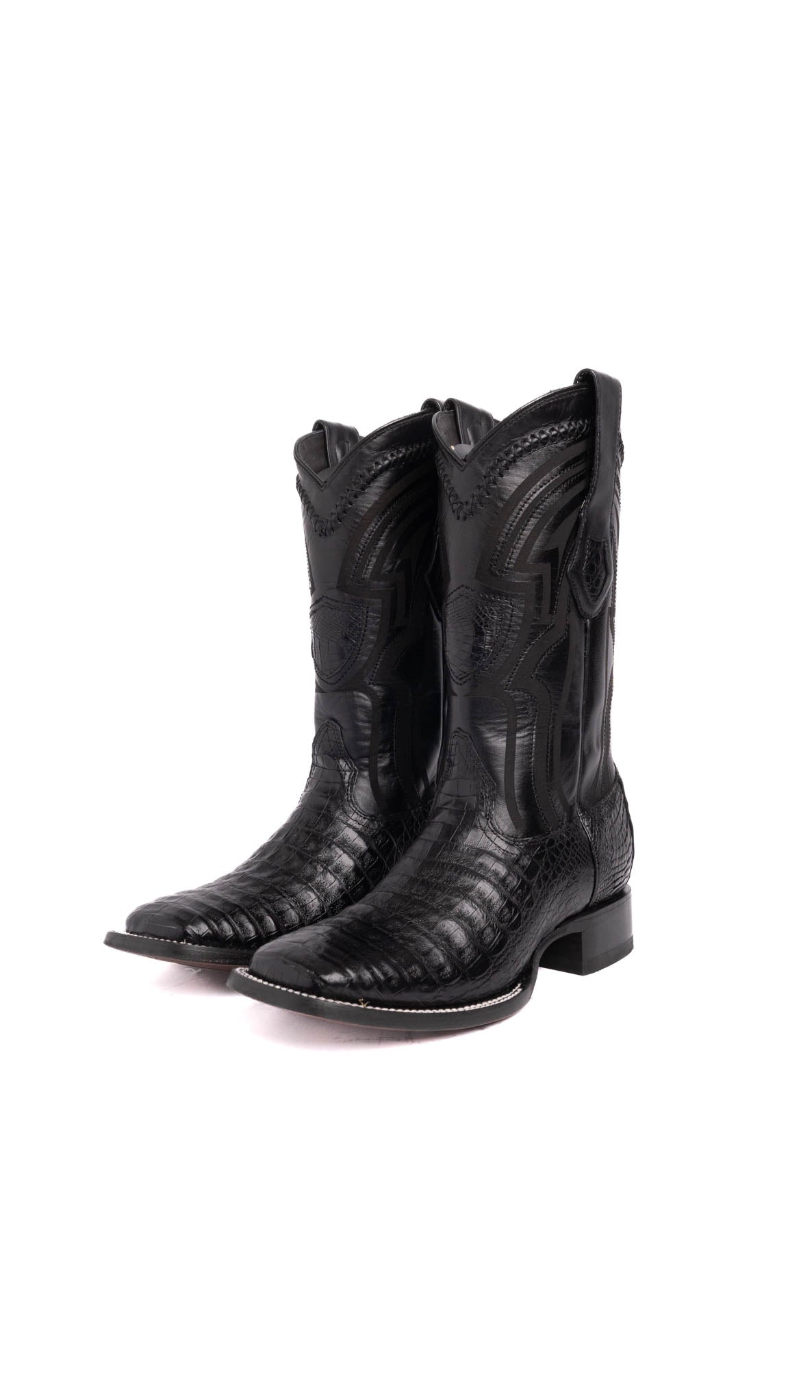 Caiman Belly Wild West Square Toe Cowboy Boot