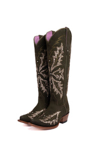 Janiss Nobuck Tall Snip Toe Cowgirl Boot