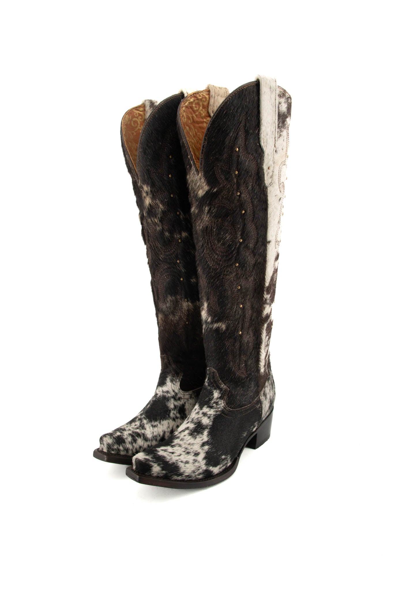 Women's Tall Cowhide Studded Cowgirl Boot Size 6.5 Box B1