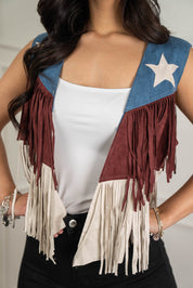 Suede American Fringe Vest