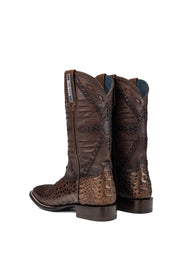 Caiman Hornback Belcrest Square Toe Cowboy Boot