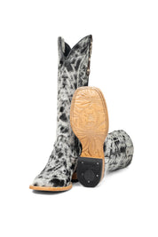 Carmina Tall Cowhide Square Toe Cowgirl Boot Size 7.5 Box DU34