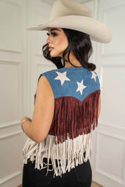 Suede American Fringe Vest