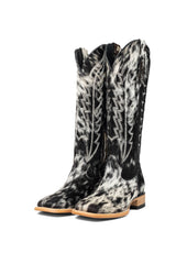 Carmina Tall Cowhide Square Toe Cowgirl Boot Size 8 Box DU36