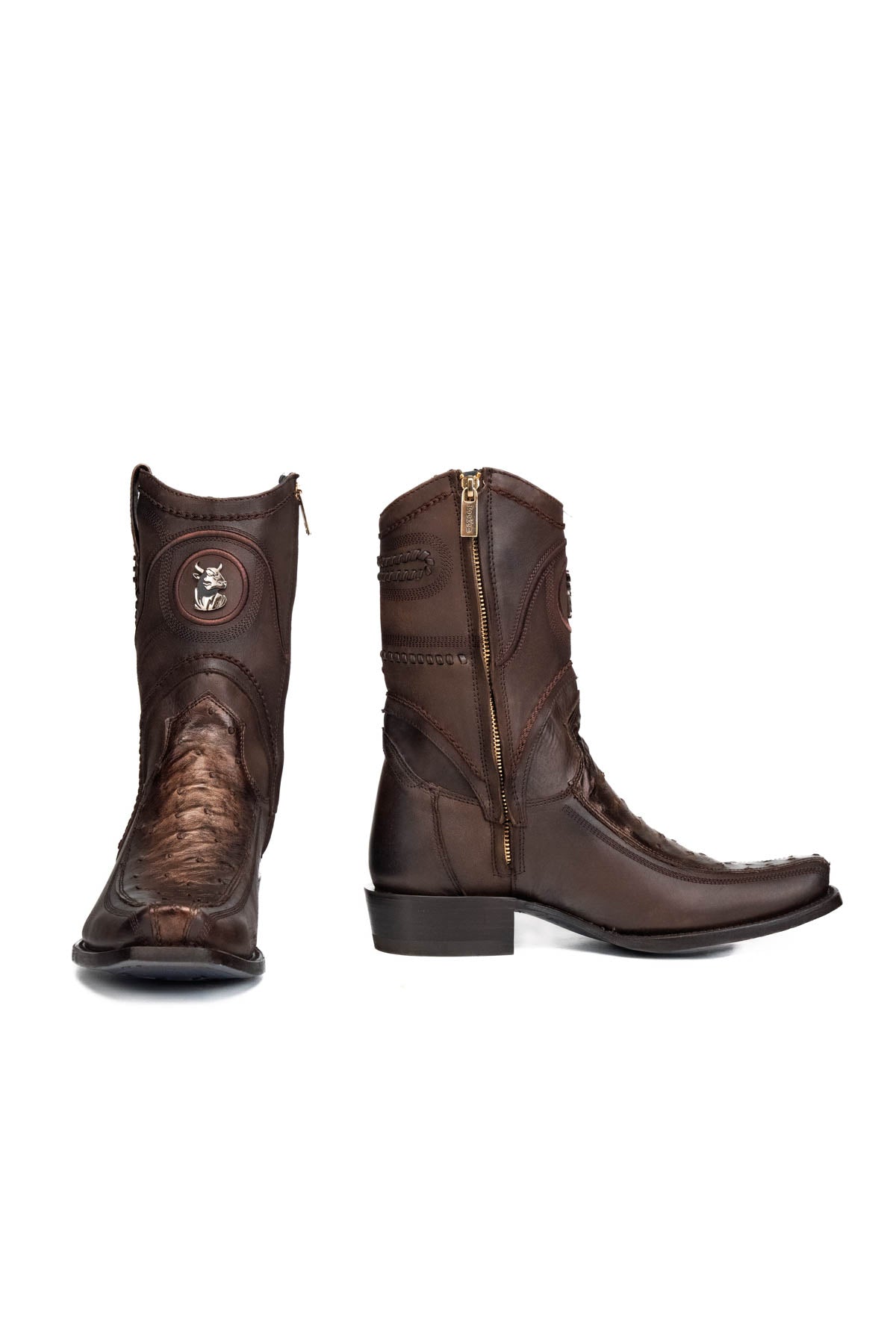 Ostrich Hornstone Narrow Toe Ankle Boot