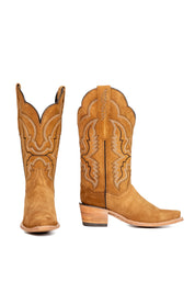 Iris Suede Wide Calf Snip Toe Cowgirl Boot