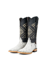 Women Aztec Cowhide Square Toe Cowgirl Boot Size 5.5 Box Du4