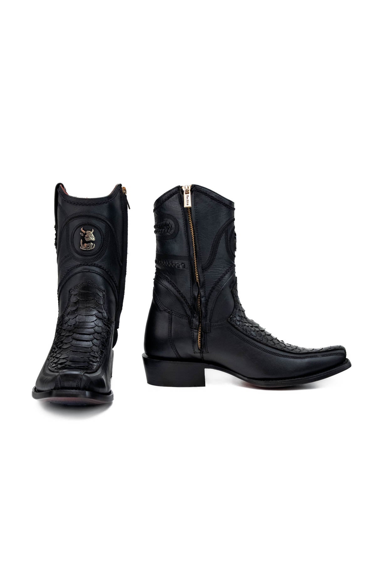 Python Hornstone  Red Bottom Narrow Toe Ankle Boot