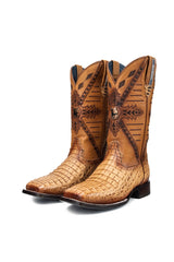 Caiman Hornback Belcrest Square Toe Cowboy Boot