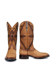 Caiman Hornback Belcrest Square Toe Cowboy Boot
