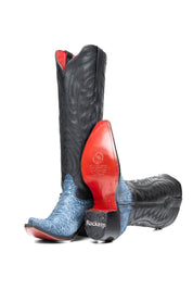 Kelly Python Exotic Tall Red Bottom Snip Toe Cowgirl Boot