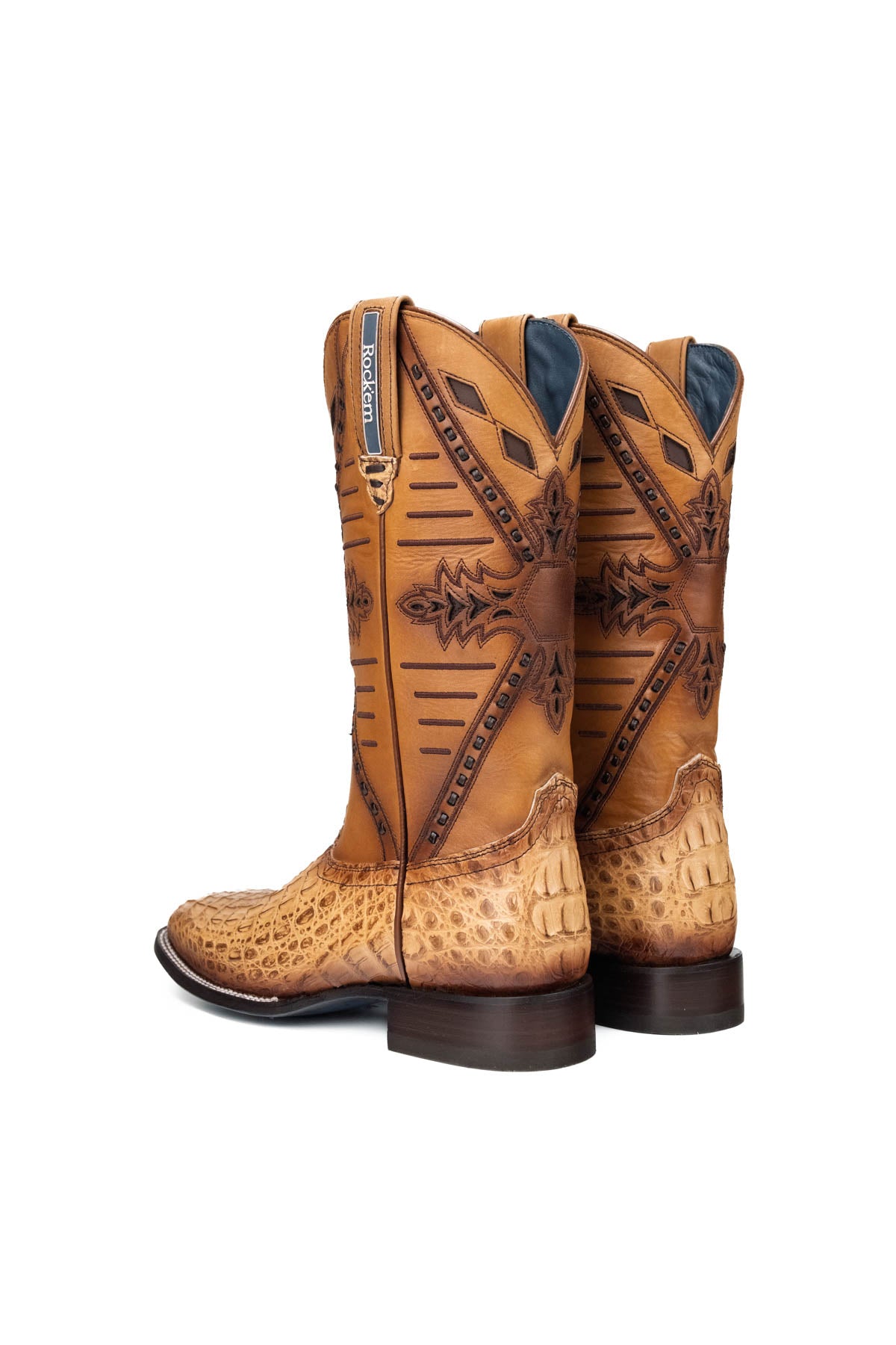Caiman Hornback Belcrest Square Toe Cowboy Boot