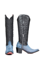 Kelly Python Exotic Tall Red Bottom Snip Toe Cowgirl Boot