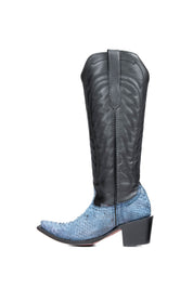 Kelly Python Exotic Tall Red Bottom Snip Toe Cowgirl Boot