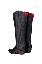 Gia Tall Red Bottom Wide Calf Snip Toe Cowgirl Boot