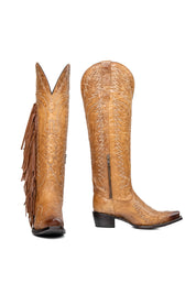 Briseida Fringe Tall Snip Toe Cowgirl Boot