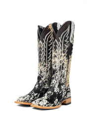 Carmina Tall Cowhide Square Toe Cowgirl Boot Size 9 Box DU42