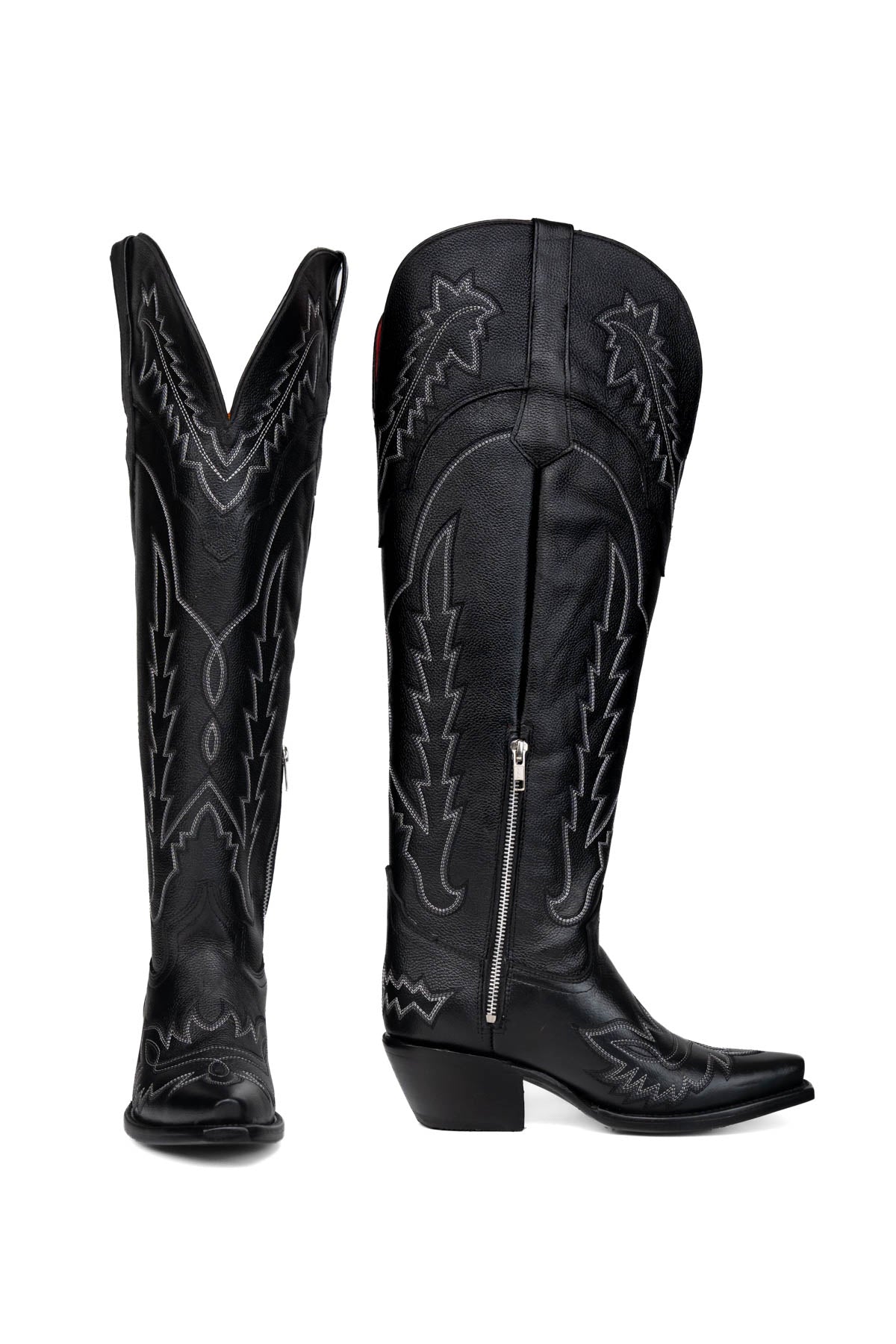 Maggie Knee High Wide Calf Snip Toe Cowgirl Boot